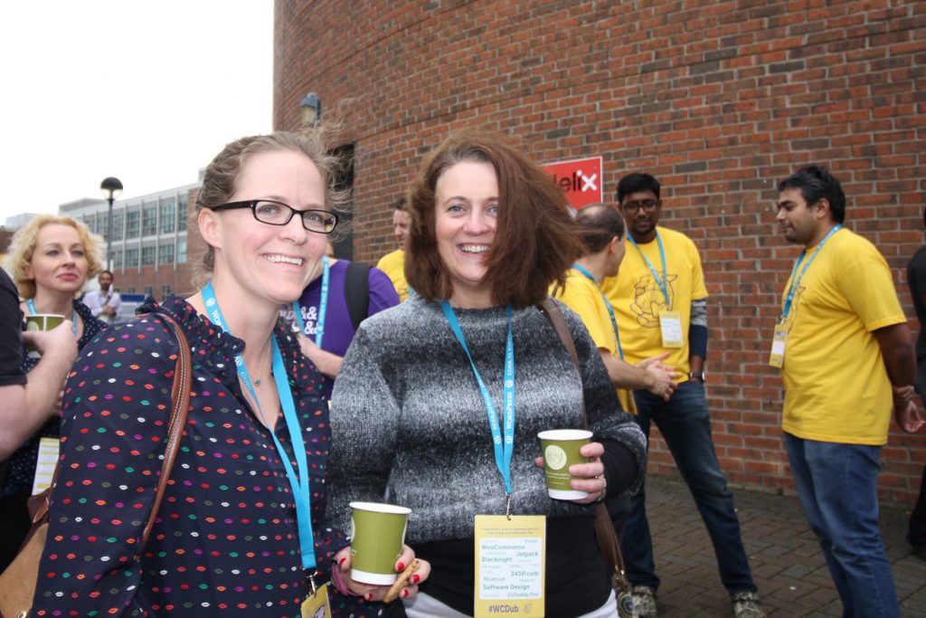Two smiling people attending WordCamp Dublin 2017