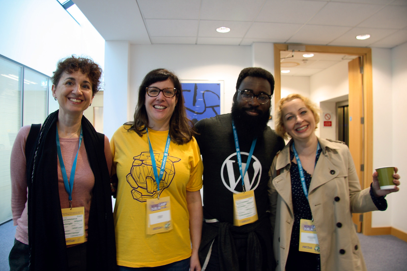 Four happy people who attended WordCamp Dublin 2017.