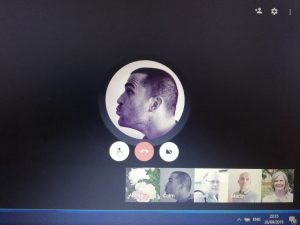 Screenshot of a Google Hangout meeting WCDublin